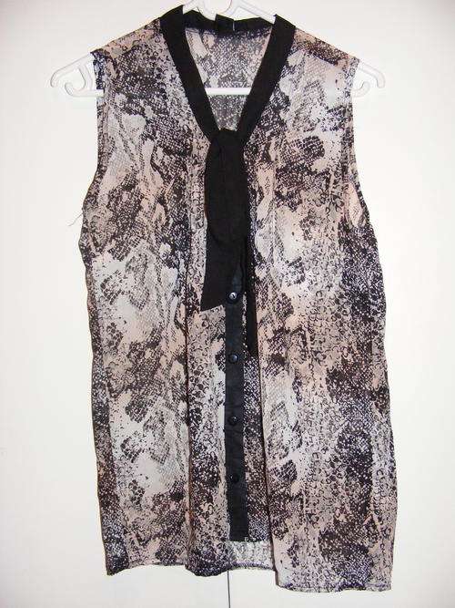 BRAND NEW Sheer snake print sleeveless shirt