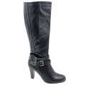 Black snakeskin look under knee boots - Sizes 3, 4, 5