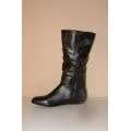 Black flat boots, mid-calf sizes 5, 6, 7, 8