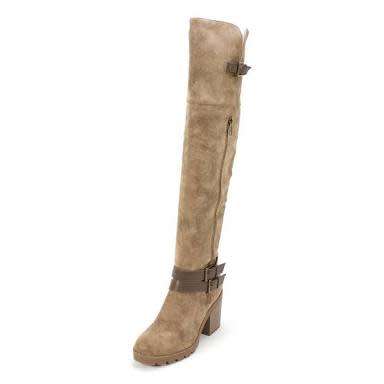 size 8 ladies boots, beige imported.