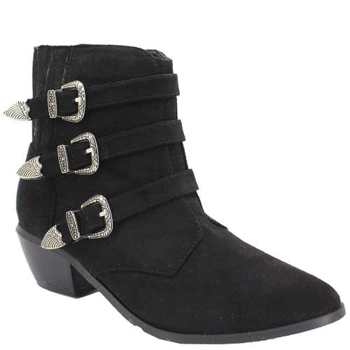 Size 5 ladies black silver buckle quality ankle boots.