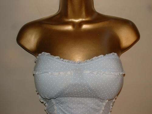 10 / 34blue and white padded bustier fitted top - New