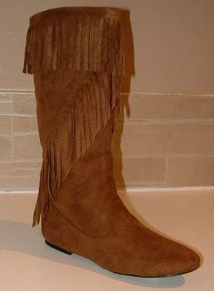 6, 7, 8 / 40, 41, 42 New tassel fringe brown mid-calf height flat boots.