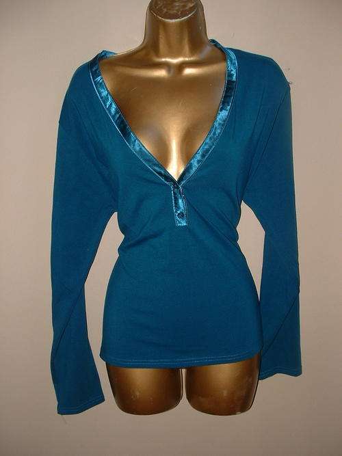 12 / 36 new ladies blue long sleeve shirt top