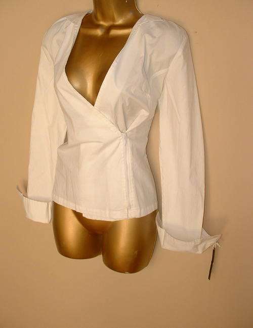 12 TO SMALL SIZE 14 / 36-38 New ladies white zip shirt top.