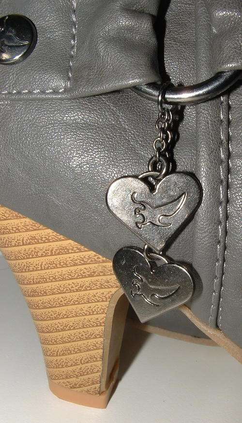 size 6  and a half    new grey slouch charm heart boots below cost SALE wholesale