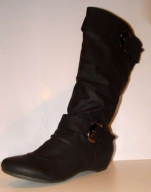 Size 7 / 40 black FLAT - large calve BOOTS - LAST PAIR - HOT!!