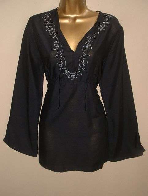 Size 12 / 36     new basic black kaftan shirt.