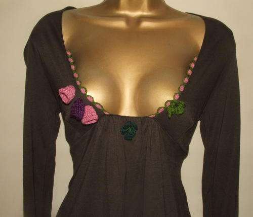 New 36 - 38 chocolate cleavage boho top - ladies wear