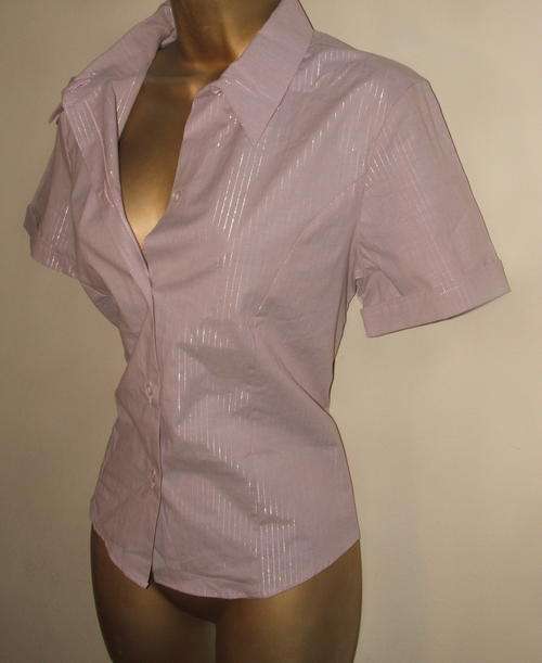 36 - 34 (12 - sml 14)  Musky pink ladies shirt top silver details - New
