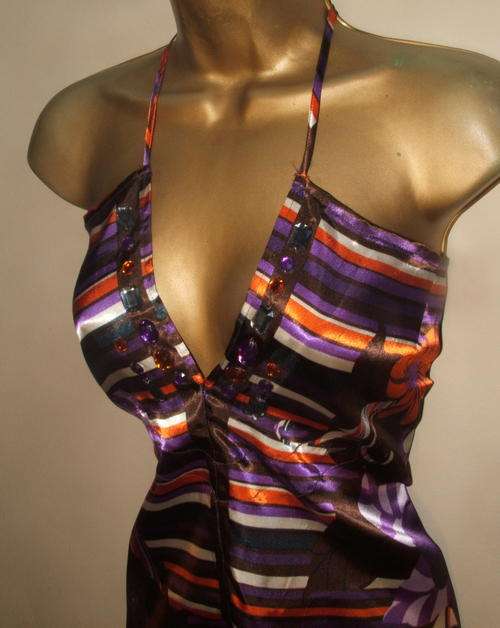 10, 12, 14, 16, 18 Satin feel embellished gem top adjustable straps new ! Dessy garment.! Hot!