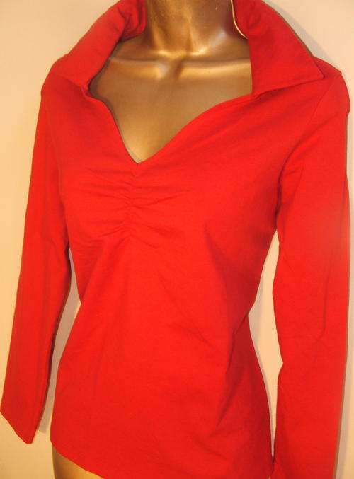 size 12 - 14 quality scarlett red long sleeve ladies top - New.