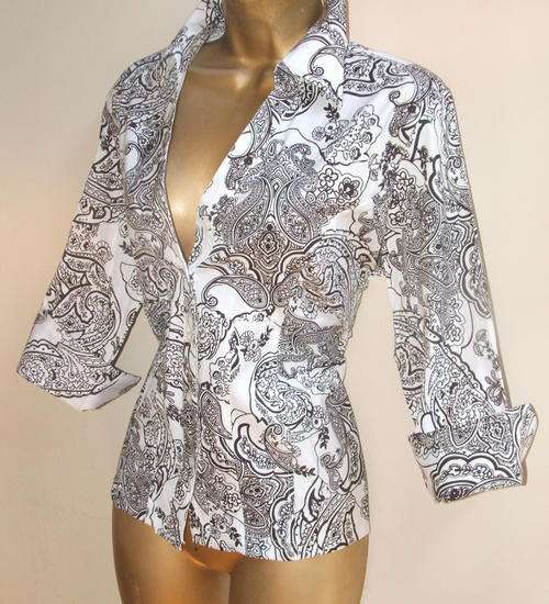 New size 16 (40) Moon drops Limited Collection cookie and cream paisely print ladies Shirt.,
