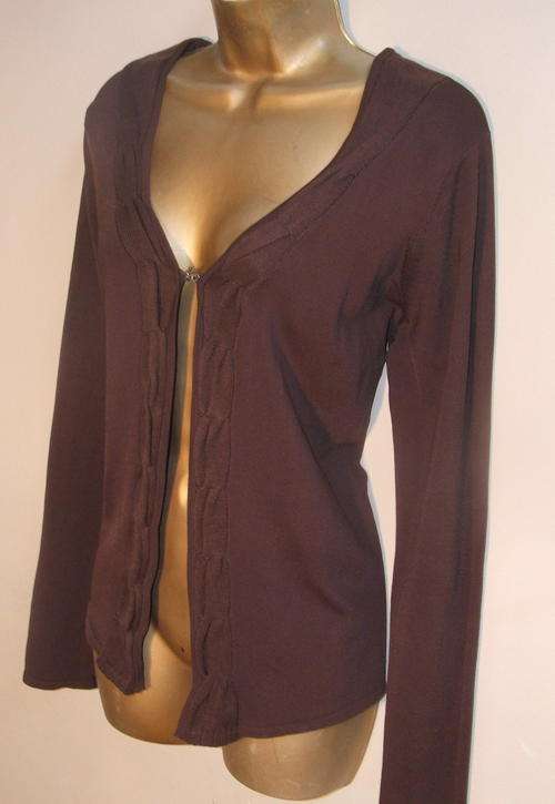 Size 14 - to sml 16 New ladies chocolate cardigan jersey knitwear for ladies.