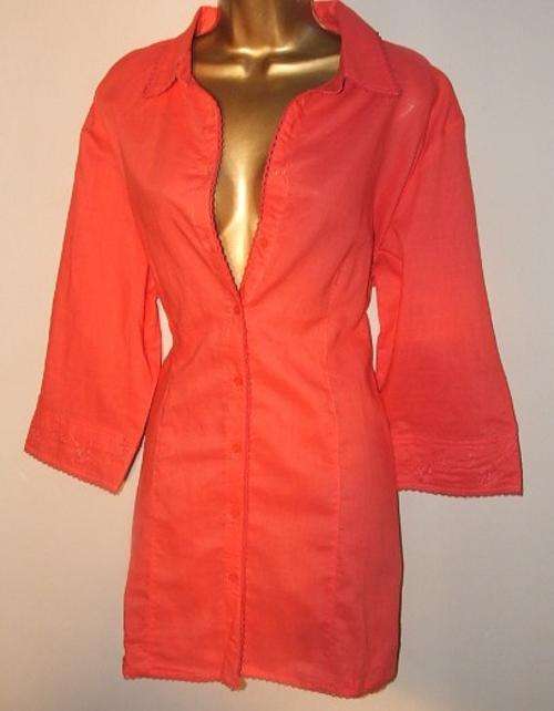 18 /  42 New crisp peachy long lengh shirts by Truworths -  embroidery.Plus Size