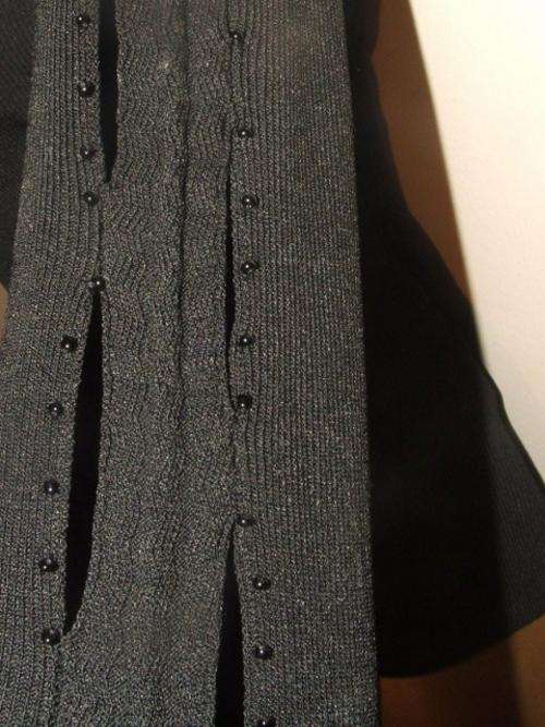 10 / 34 New ladies unusual knitwear black fitted with BEADING AND SLEEVE detail.