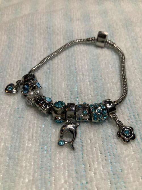PANDORA INSPIRED BLUE CHARM BRACELET