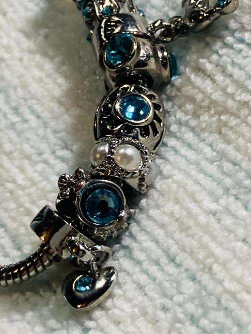 PANDORA INSPIRED BLUE CHARM BRACELET