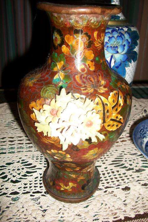 CLOISONNE VASE PLEASE READ