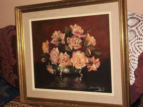 DENZIL N. HERRING. PAINTING OIL ON BOARD FRAMED .SIZE, 85CM X 75CM INCLUDING FRAME