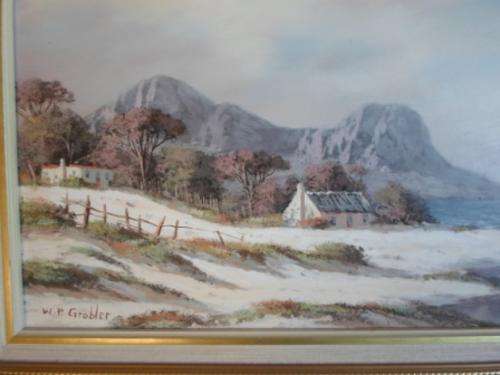 W.P. GROBLER OIL ON BOARD FRAMED. SIZE, 85cm x 50cm