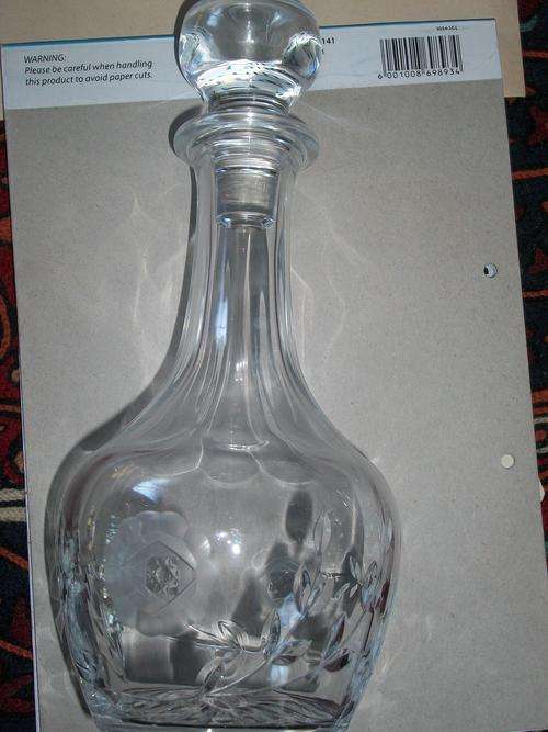 DECANTER CRYSTAL ROSE CUT. SIZE;26CM