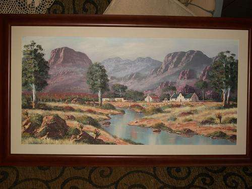 W.P. GROBLER OIL ON BOARD, FRAMED. SIZE; 90CM X 52CM