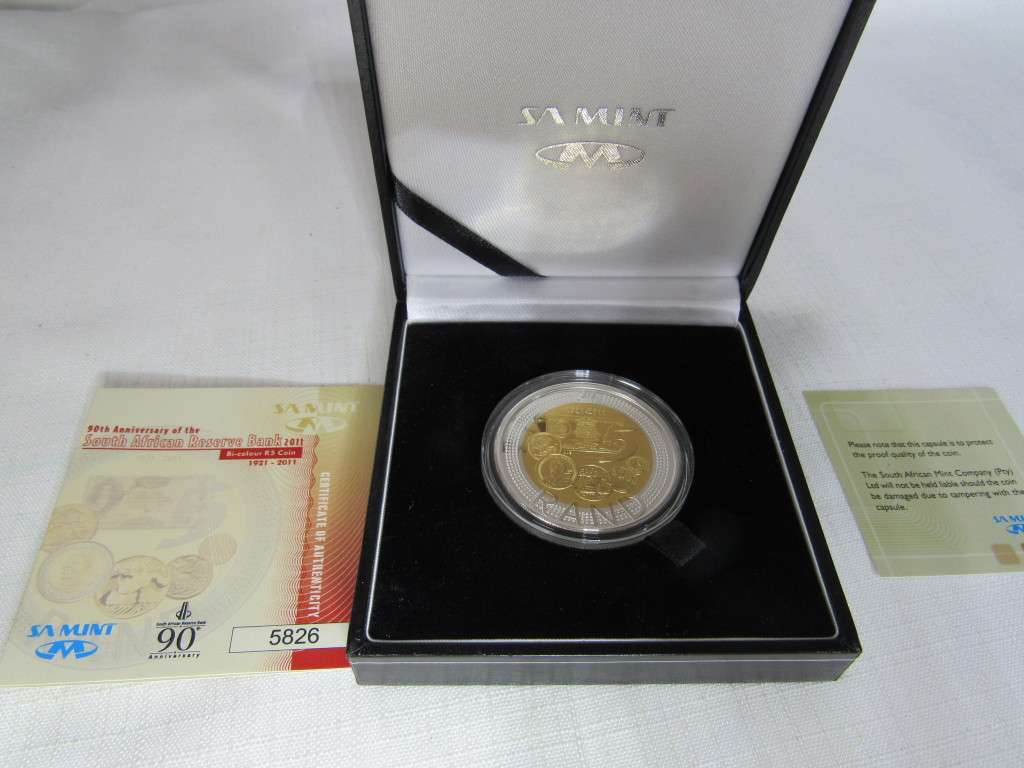 2021 SARB Centenary Crown(33.00 gram) Proof R5 with Gold-Plated centre. Limited Mintage - ONLY 3,500