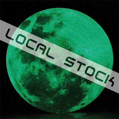 *LOCAL STOCK* 30cm Large Moon Wall Sticker Decal Removable Glow In The Dark Green Art Sticker
