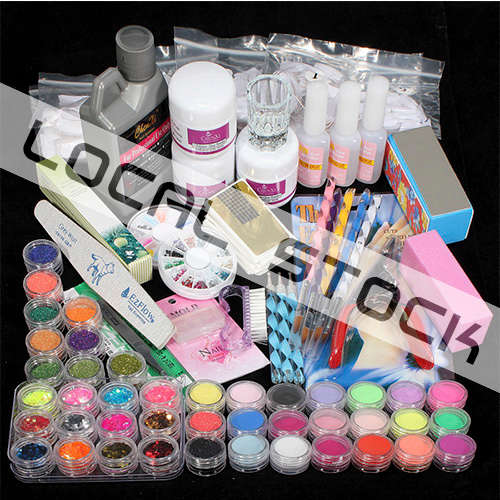 *LOCAL STOCK* 42 Acrylic Powder Cosmetic Glitter Nail Extension Set