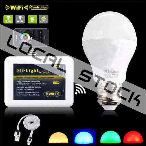 *LOCAL STOCK* Milight E27 6W RGBW LED spotlight Dimmable Smart WIFI Bulb 2.4G wireless lamp 86-265V