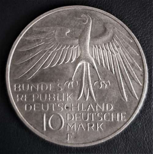 GERMANY 10 MARK 1972  F  MUNICH OLYMPICS  KM#133