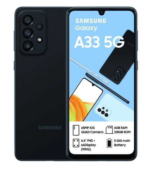 Samsung Galaxy A33 5G, Dual Sim, Awesome Black (Brand New Sealed - 24 Month Local Warranty)