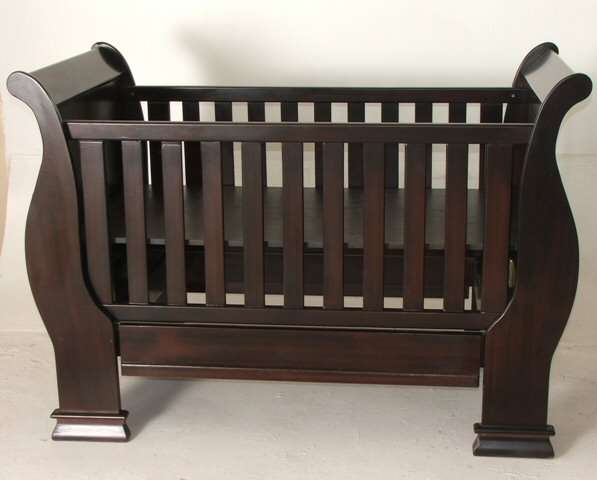 Sleigh Cot Mahogany