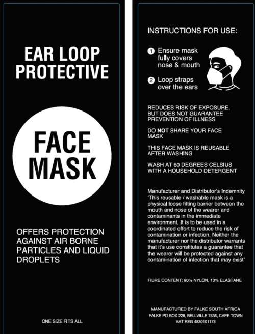 Falke Protective Face Mask White - 10 Unit Pack