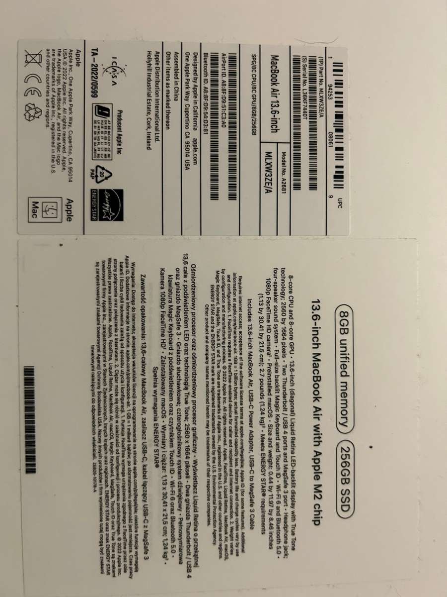 Late Entry, MacBook Air 13.6-m2-256g