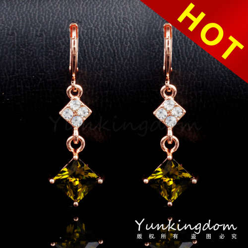18 KT ROSE GOLD PLATED DROP EAR RINGS