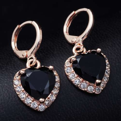18 KT ROSE GOLD PLATED DROP EAR RINGS