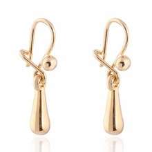 NEW 18 KT GOLD PLATED ANTI ALLERGIC  WATER DROP DANGLE EAR RINGS