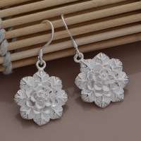 925 SILVER PLATED FLOWER EARRINGS