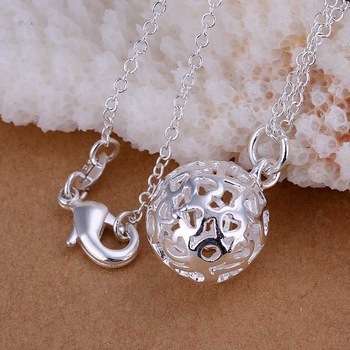 NEW HOLLOW BALL NECKLACE AND CHAIN 18 INCH LONG