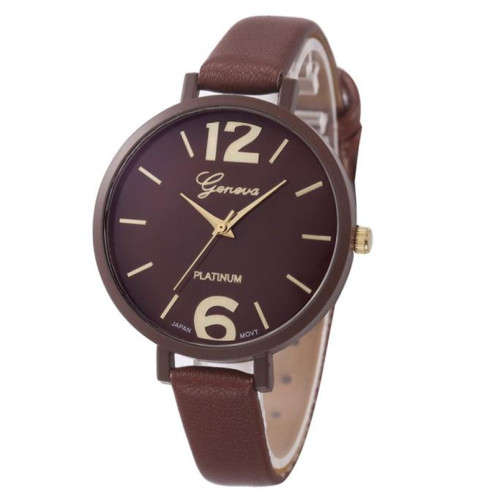 LADIES FAUX LEATHER ANALOG GENOVA BROWN WATCH