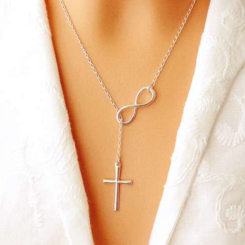 LOVELY INFINITY AND CROSS LADIES NECKLACE