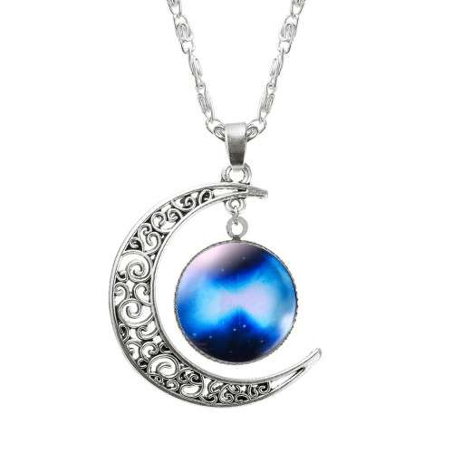 HOT SELLING FASHION SILVER MOON NECKLACE