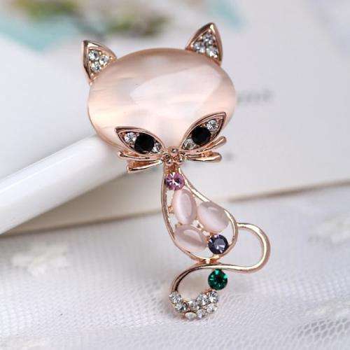 ***CHARMING*** VINTAGE PINK CAT BROOCH