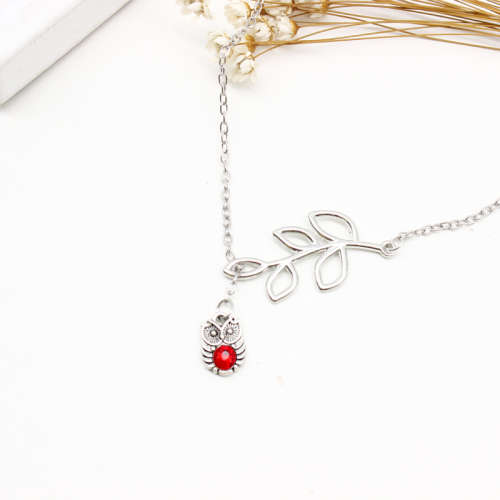 ***PRETTY***  OWL WITH CRYSTAL NECKLACE