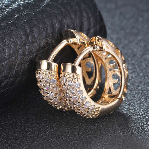 ***EXQUISITE*** ROSE GOLD PLATED EARRINGS WITH CUBIC ZIRCONIA