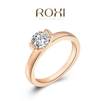 ROSE GOLD PLATED CRYSTAL RING SIZE 7