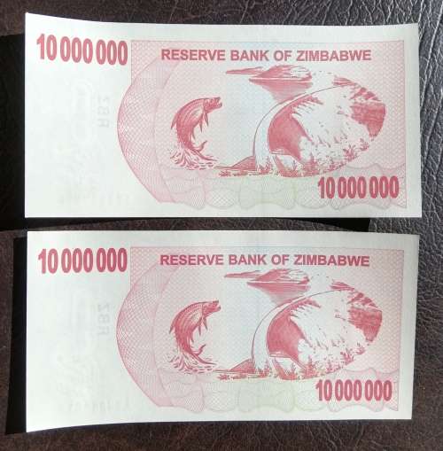 Zimbabwe, 10 Million Dollars, 2 x Sequential 2008