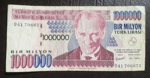 Turkey, 1 Million Turk Lirasi, 1970